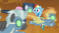 Wonderbolts fly past RD and Fluttershy S9E2