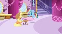 Applejack and Rainbow play a card game S5E7