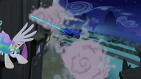 Nightmare Moon chasing Princess Celestia S4E2