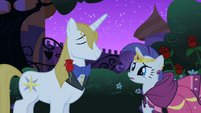 Rarity upset with Prince Blueblood.