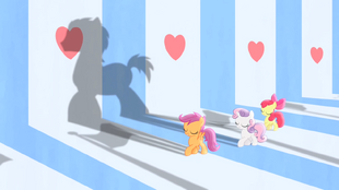 CMC forming a big shadow of a pony S4E05