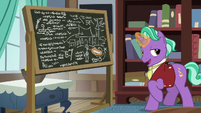 Firelight giving a village founding lecture S8E8