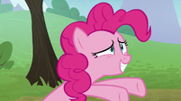 Pinkie looking embarrassed at Mudbriar S8E3