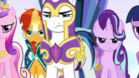 Ponies continue to glare at Thorax S6E16