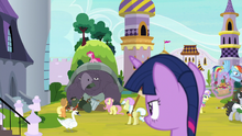 Twilight Sparkle observes left courtyard S9E13