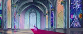 Twilight Sparkle outside the throne room MLPTM