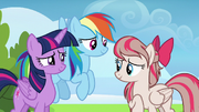Twilight and Rainbow flattered by Angel Wings S6E24.png