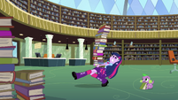 Twilight carrying stack of books EG