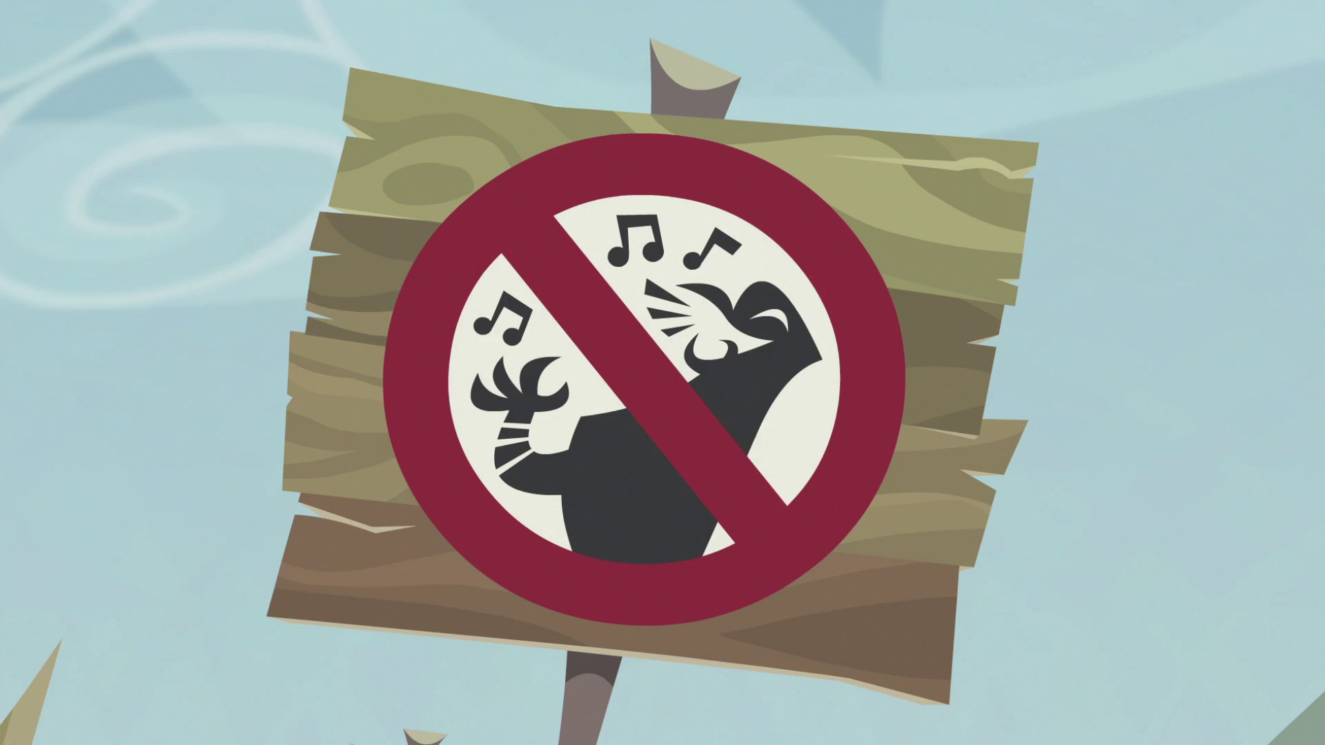 A sign not allowing singing S5E8.png
