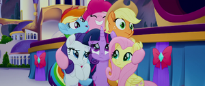 Pinkie Pie hugging her friends MLPTM