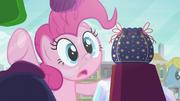 Pinkie Pie in awe of the rock pouch S6E3