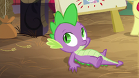 Spike lying on the barn floor S8E10