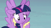 Twilight's hoof covered in cupcake icing S5E23