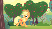 Applejack walking through Sweet Apple Acres S4E07