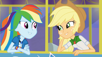 Rainbow Dash and Applejack riding the tour bus SS13