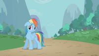 Rainbow sad about leaving Pinkie behind S1E05