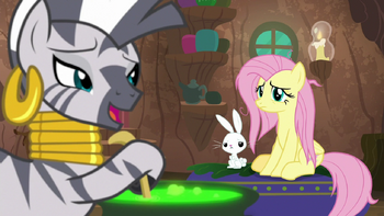 S09E18 Fluttershy i Angel u Zecory