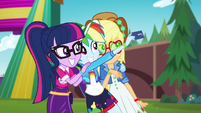 Twilight, Rainbow, and AJ taking a selfie EGDS44