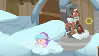 Cozy in the snow near Rusty Bucket S9E8