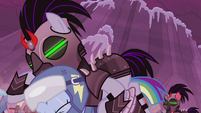 Crystal Pony ambushes Rainbow from behind S5E25