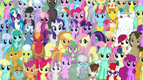 Mane Six and ponies final crowd shot S5E26