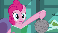 Pinkie Pie looking at Mudbriar's reaction S8E3