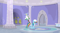 Rainbow walking inside the factory S5E5