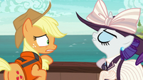 Rarity turns her nose up at Applejack S6E22