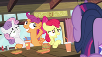 Scootaloo posing with Sweetie S4E15