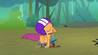 Scootaloo sleeping on a scooter S3E06