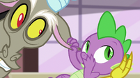 Spike whispering in Discord's ear S6E17