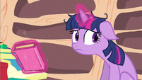 Twilight hears Spike crying.