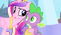 Cadance with hoof around Spike S4E24