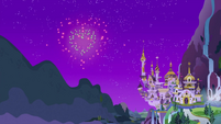 Fireworks celebrating the wedding of Princess Cadance and Shining Armor.