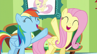 Fluttershy and Rainbow singing together S6E11