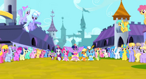 Twilight Sparkle trotting alongside her friends 2