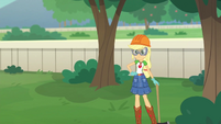 Applejack in her backyard with an axe EGDS29