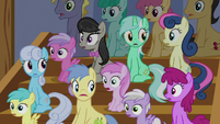 Audience of ponies in shock S6E4