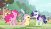 No, bad Pinkie! You're scaring Fluttershy!