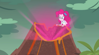 Pinkie creating an explosion in the volcano EGDS1