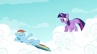 First time we see Twilight walking on clouds without the aid of magic.