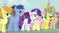 Twinkleshine seen between Fluttershy and Lemon Hearts.