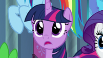 Twilight listening to Celestia's praise S9E1