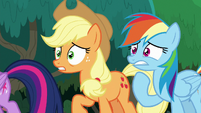 Applejack and Rainbow Dash horrified S8E9