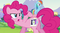 Pinkie shows a picture of Coloratura's cutie mark S5E24