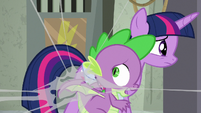 Spike gets stuck in a spider web S9E5