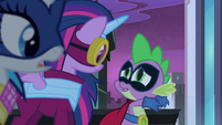 Spike tells Twilight to "freeze her mane!" S4E06