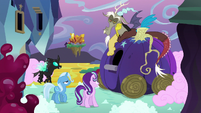 "Chrysalis and the changelings are back. They've ponynapped all of the most powerful ponies in Equestria!"