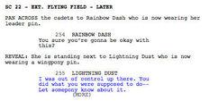 A portion of the original scripted ending to the episode