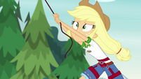 Applejack grabs hold of the belay rope EG4